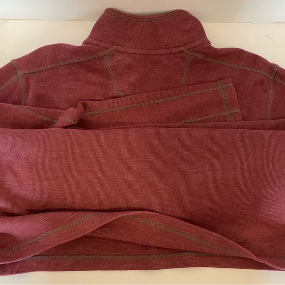 Eddie Bauer Mens Collared 1/4 Front Zip Long Sleeve Maroon Thermal Size Large - Picture 13 of 13